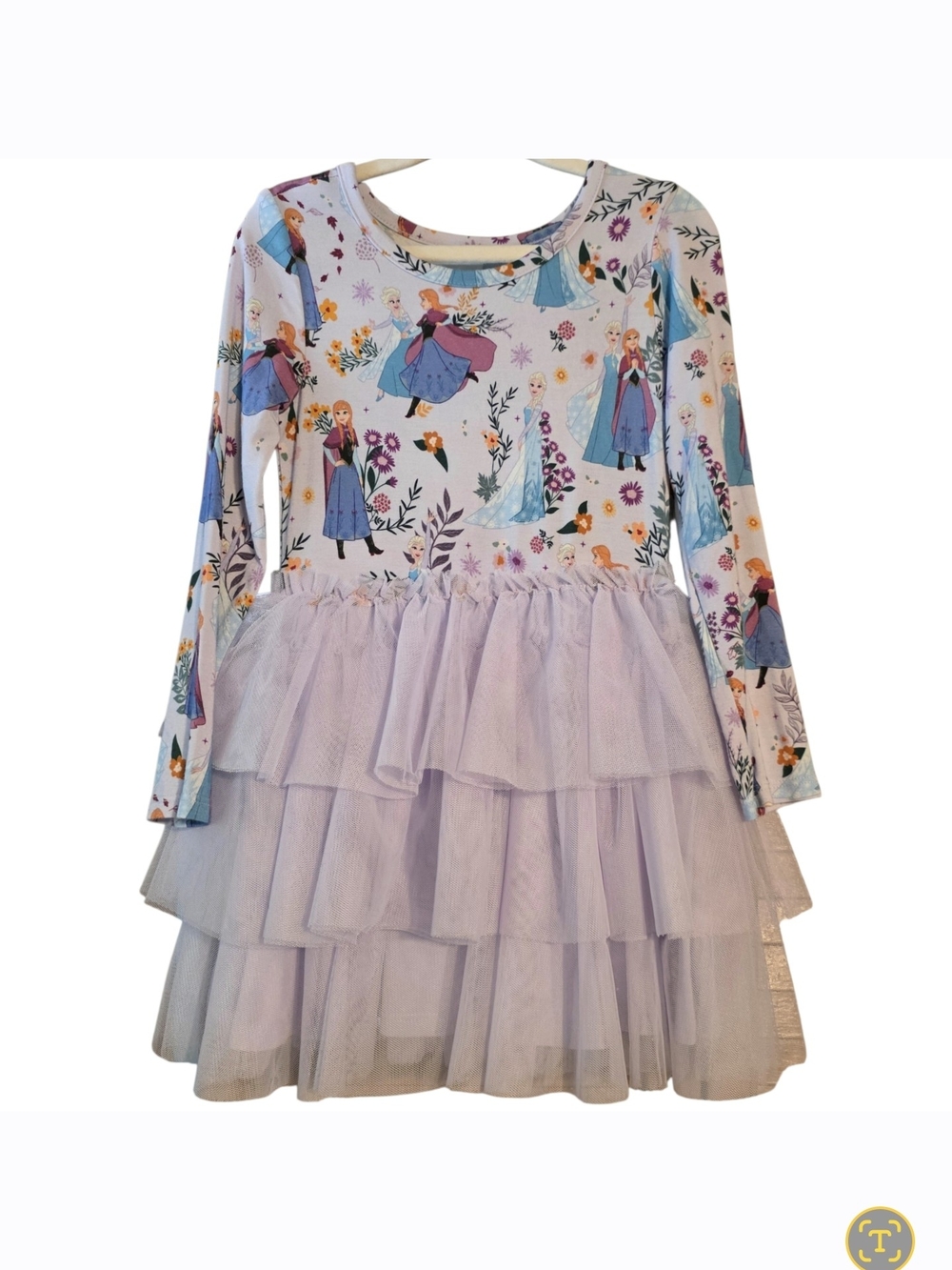 Posh Peanut Disney Frozen Sisters Tulle Dress 3T/4T EUC